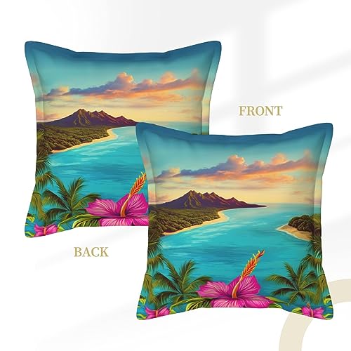 Housse de coussin hawaïenne en cuir de qualité pour décoration lit