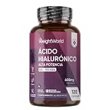 Ácido Hialurónico 600mg por Porción - 120 Cápsulas Veganas de 500-700 KDA - Ingredientes de Origen Natural, Sin OGM ni estearato de magnesio, para 4 Meses de Suministro