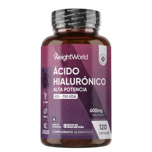 Ácido Hialurónico 600mg por Porción - 120 Cápsulas Veganas de 500-700 KDA