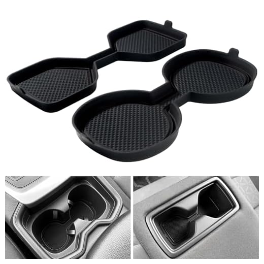 REMOCH 3D Cup Holder Inserts for Toyota RAV4 Accessories 2025 2024 2023 2022 2021 2020 2019 Silicone Cup Coaster Mats Pad Center Console Liner (2Pcs Set, Black Trim)
