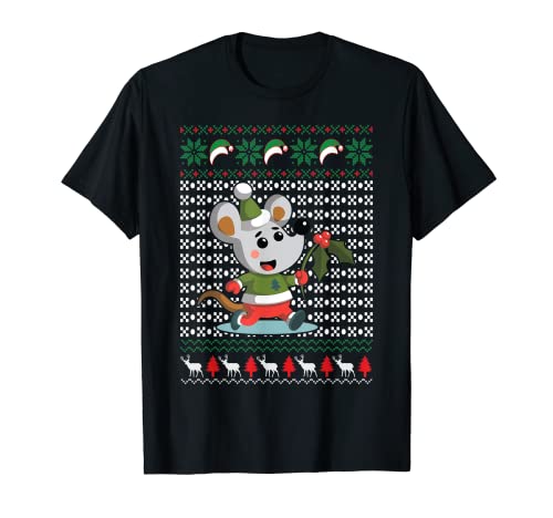 Diseños divertidos de Navidad con ratón de Navidad Camiseta