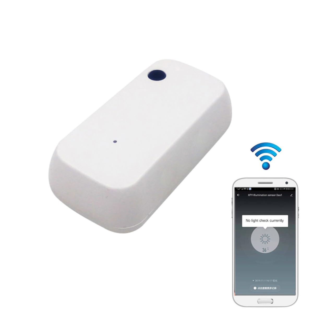 Tuya Wifi Lichtsensor Weiß aus Abs für 0-1000 Lux Messung