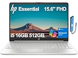 HP 15 inch Laptop, FHD Non-Touch Display, Intel Core i5, 16 GB RAM, 512 GB SSD, Intel UHD Graphics, Windows 11 Home, Natural Silver, 15-dy2795wm