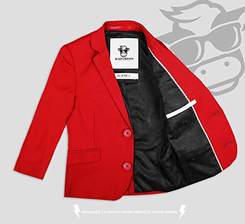 Black N Bianco Boys' First Class Slim Fit Suits Lightweight Style. Presented By Baby Muffin (2T, Fiery Red) #TOP3