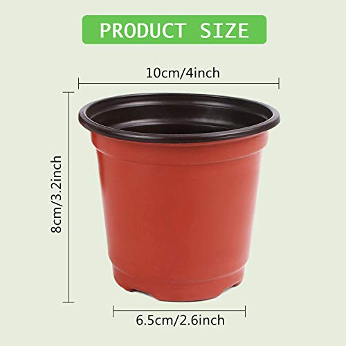 220 Pcs 4 Inch Plastic Plant Nursery Pots Seed Starting Pots Containers With 300 Labels For Succulent Seedling Cutting Transplanting #TOP1