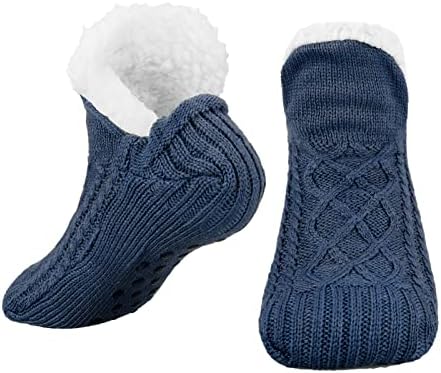 Bestomrogh Women Slipper Socks, Fluffy And Warm Fleece Lined Anti Slip Socks Home Bed Socks Girls Warm Socks Floor Socks for Women Soft Thick Christmas Sock