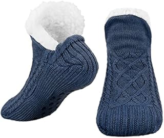 Bestomrogh Women Slipper Socks, Fluffy And Warm Fleece Lined Anti Slip Socks Home Bed Socks Girls Warm Socks Floor Socks for Women Soft Thick Christmas Sock