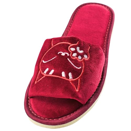 APREGGIO - Damen Hausschuhe Filz - Bequeme Slippers mit Gumm