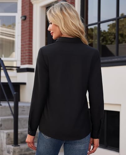 Button Down Shirts for Women Business Casual Blouses Long Sleeve Fit Dress Shirt Collar Wrinkle Free Work Tops4