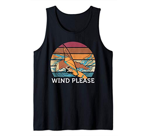 Wind Please Windsurfing Vintage Sunset Amant de planche de Débardeur Cover