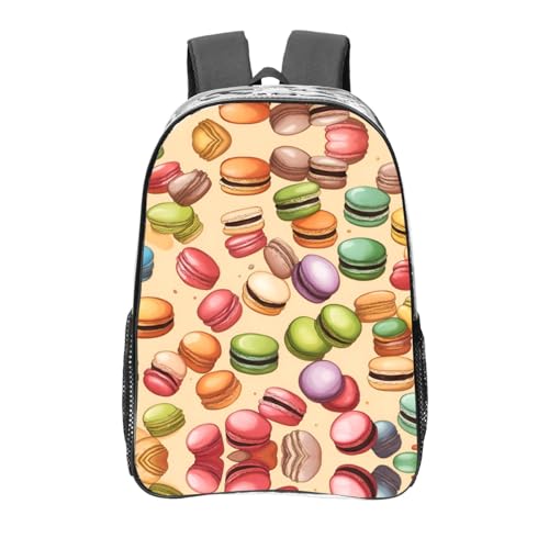 Sac à dos transparent imprimé macaron biscuit noir taille unique multi-poches