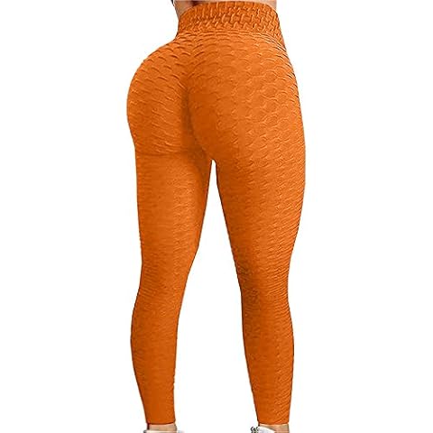 Sport Leggings Damen High Waist Honeycomb Gym Sporthose Yogahose Anti Cellulite Hohe Taille Sportleggins Sexy Booty Push Up Trainingshose Hotpants Kompression Sport Fitness Cover
