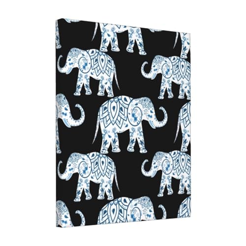 Cuadro sin marco de elefante, 20 x 25 cm, decoración del hogar, oficina, lienzo para pared