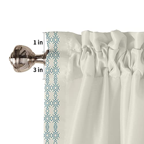 Bohemia Style Kitchen Curtains 36 Inch Length For Windows, Geometry Stripes Pattern Window Treatment Tiers Rod Pocket Curtain For Bedroom Bathroom Living Room Cafe, 27.5 X 36 Inch, 2 Panels #TOP4