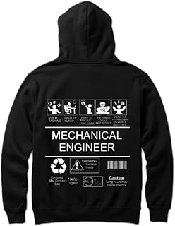 سترة بقلنسوة بتصميم مهندس ميكانيكي اسود