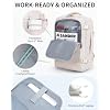 ECOHUB 17 Small Unisex Travel Backpack United Airlines Approved 17x10x9 Friendly Suitcase Anti-Theft Lockable Zippers Style Personal Item Bag Travel Essentials with 12 Pockets Water Resistant, White