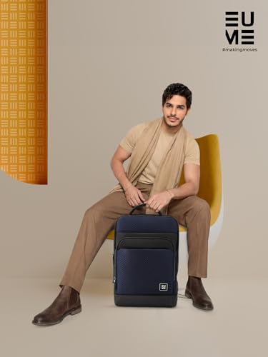 Image of EUME Carbonis 20L Laptop Backpack for Men & Women Office Use| 15.6 Inch Laptop Bag with USB Charging Port, Water Resistant Fabric|Spacious Backpack for Travelling | Vegan Leather