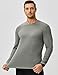 JMIERR Mens Shirts 2025 Casual Crewneck Muscle Slim Fitted Workout Gym Athletic T-Shirts Fall Fashion Long Sleeve Shirt for Men, US40(M), Grey