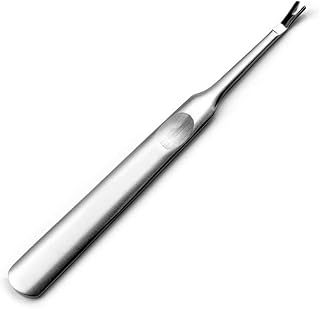 1 PCS Professional Silver Stainless Steel Finger Cuticle Cleaner Fork Pusher Nail Art Tools Manicure Pedicure Tools Dead Skin Remover Callus Removal Tools for Unisex Adult