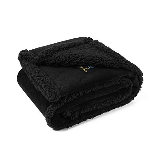 luciphia Wasserdicht Hundedecke Flaushig, Fleece Haustier Decke Waschbar, Outdoor Decke für Hunde Katzen, Schutzdecke für Sofa, Bett Autositz, Möbel Schwarz XL (71 * 100cm)