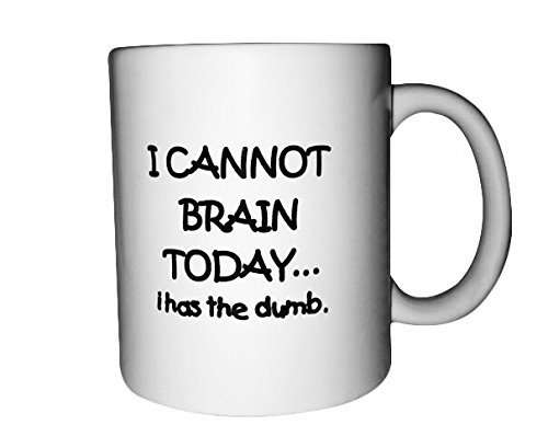Funny Quote Coffee Mug Cup. I Cannot Brain Today. I Has The Dumb. Funny Gift, Fun Mugs, Gag Gifts.