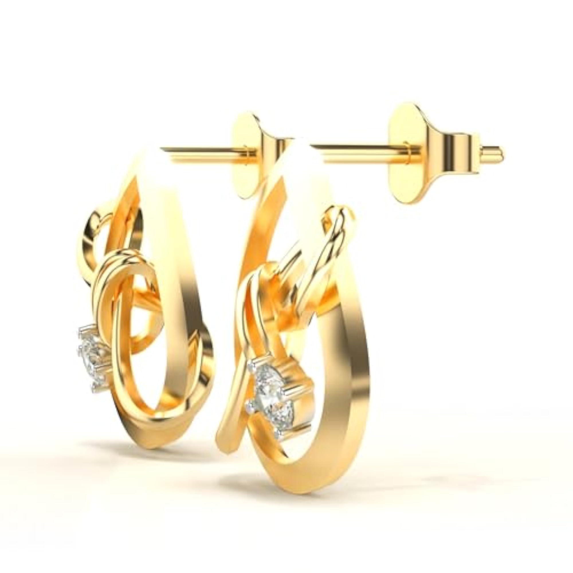 Women's Sterling Silver & Lab Grown Diamond 0.21cts Elegant Earrings