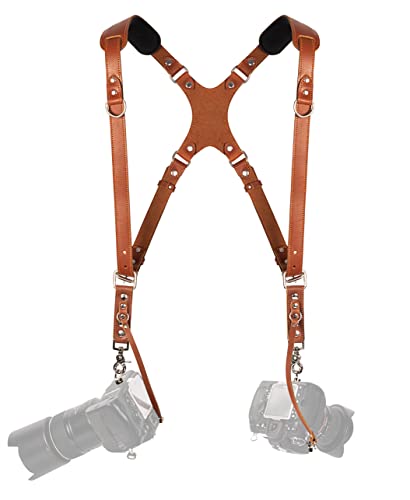 Slim Coiro Camera Accessories Dual Harness Two Cameras - Shoulder Leather Strap #TOP10