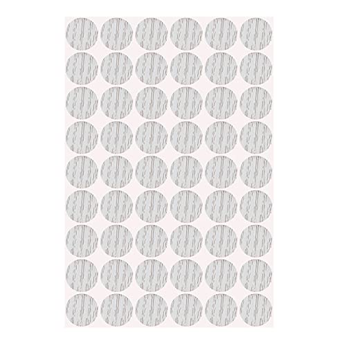 54 Self-Adhesive Screw Hole Stickers - Plastic Screw Covers & Caps - Textured Wood Cover - 21mm/0.82" Dia - For Wooden Furniture - Light Oak