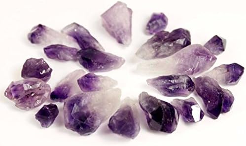 Natural Amethyst Points - Top Quality Brazilian Amethyst Points - 4oz - Varies from 5mm-7mm (Approx 70+ Points) - Rough Amethyst Polished Points - Jewelry Making - Crystal Grid - Chakra Crystal