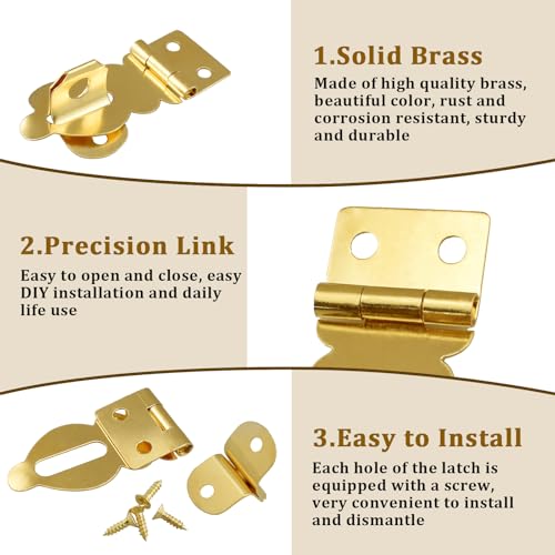 Aifeier ET 12Pcs Brass Solid Padlock Mini Buckles, Small Mini Decorative Hasp Locks with Screws for Gift Boxes Wooden Box Jewelry Box Wine Gift Case Chest Suitcase - Image 4