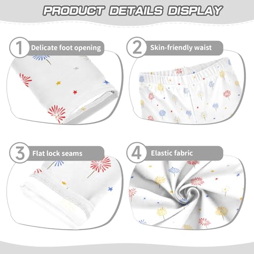 senya Girls Printed Leggings Yoga Pants Fireworks Pattern for Kids in 4t to 10 Years, 4T3