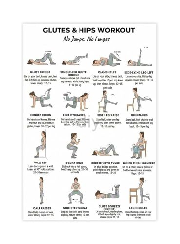 Affiche mobilité fessiers hanches musculation fitness poids du corps tableau encadré 20x30