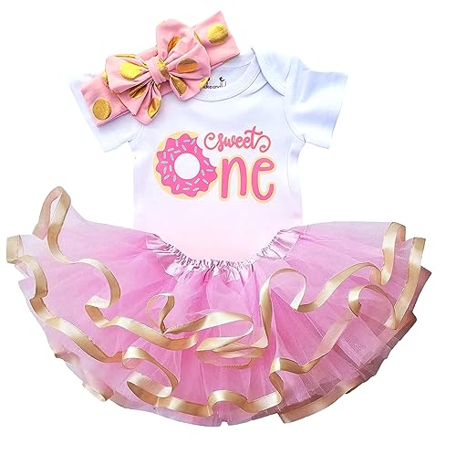 Luke and Lulu 1st First Birthday Baby Girl Tutu Outfit - Sweet One - Donut Birthday Party