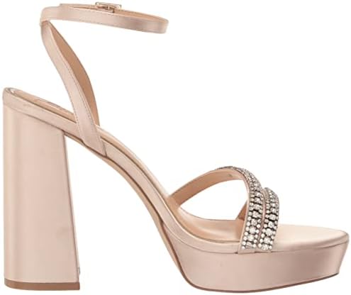 Jewel Badgley Mischka Rochel Platform Block Heel with Gemstone Embellished Straps Champagne | Image 5