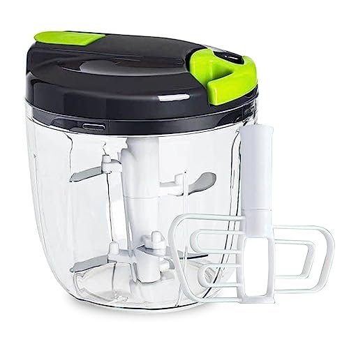Vegetable Chopper/Manual Food Chopper For Vegetable Fruits Nuts Onions Chopper Hand Pull Mincer Blender Mixer - 900 Ml (Green/Black) #TOP20