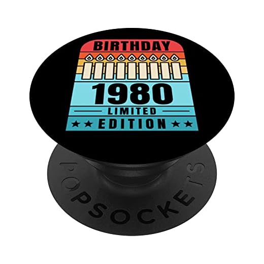 1980 Pop Socket para teléfono Edición Limitada 1980 Cumpleaños PopSockets PopGrip Intercambiable