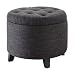 Convenience Concepts Designs4Comfort Round Ottoman Gray Fabric