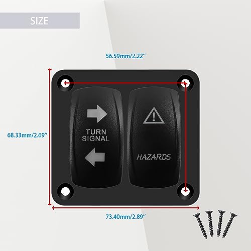 Image of Blue Led Turn Signal Switch Panel Red Hazard Warning Rocker Switch Panel with Adjustable Flasher Relay LED Flasher Blinker for Car Boat Truck Van Camper Motorcycle RV RZR UTV 12V /24V