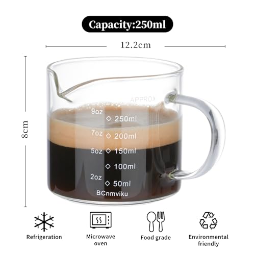Vaso medidor espresso con asa 250 ml miniatura 3