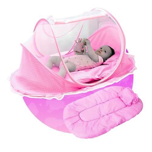 Berço Mosquiteiro Cama Acolchoada Portátil Para Bebê Tenda Dobrável Proteção