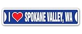 I Love Spokane Valley, Washington Street Sign wa City State us Wall Road décor Gift