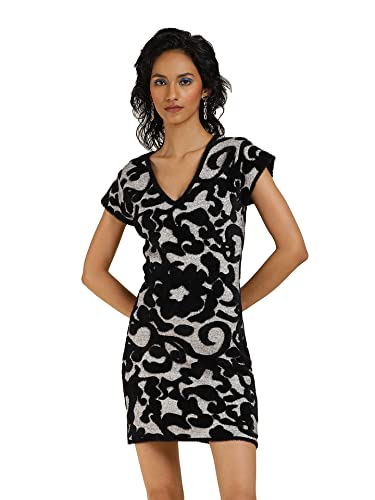 Image of Label RITU KUMAR Black Sweater Short Dress
