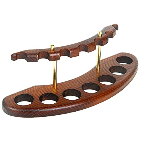 Watlux Tobacco Pipe Wooden Display Stand Rack Hold"Arch 7" For 7 Smoking Pipes #TOP22