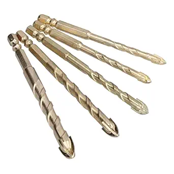 Drilling Bits Tool, Drill Bit 5Pcs for Concrete for Glass for Tile(Gold)'