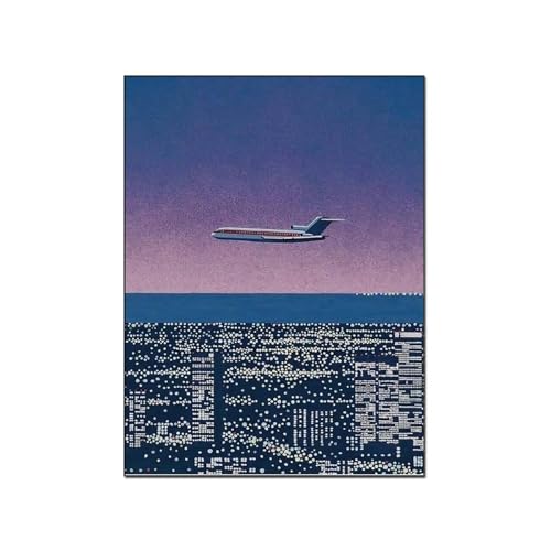 Hiroshi Nagai Downtown Sunset Retro Japanese Art Print Poster Japandi Vaporwave Anime Vintage Wall Art Canvas Home, Living Room, Bed Room, Kitchen ,Bathroom Canvas Painting Posters And Prints Wall Art