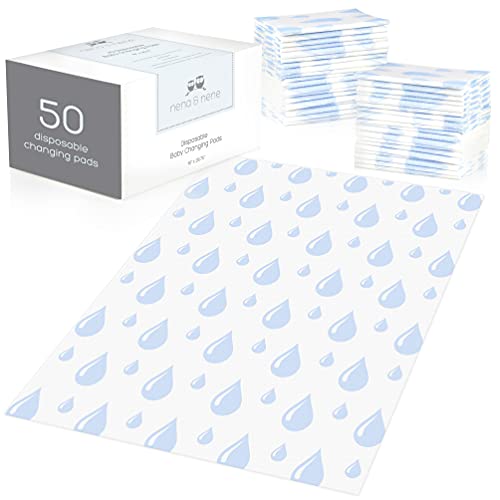 Image of Disposable Baby Changing Pads Large (26"x18") 50 Count, Diaper Changing Table, Disposable Mats 100% Leak-Proof