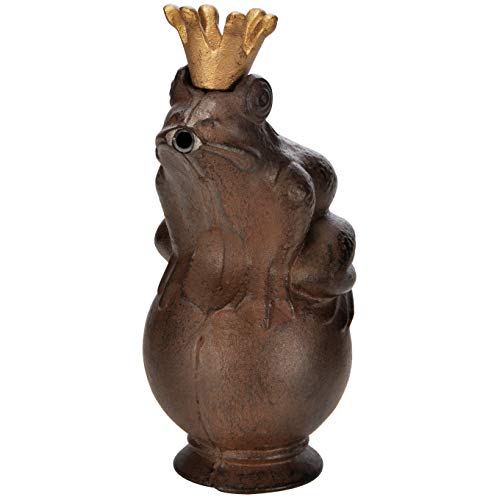 Unbekannt HI Froschkönig Wasserbrunnen Metall Figur Skulptur Teich Pool Garten