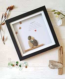 Aunty Gift Personalised Aunt Pebble Art Gift, Framed Aunty Christmas Gift, Birthday Gift For Aunty
