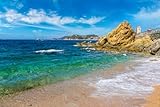 Póster de 80 x 50 cm: playas de Lloret de Mar en un hermoso día de verano, Costa Brava, Cataluña, España (70520163)