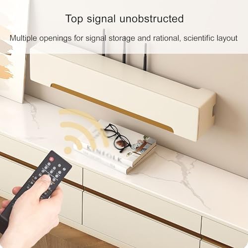 Wall Mounted WiFi Box Hider - Stylish Modem Rack & Set Top Box Storage Solution for Home, Office, Bedroom & Living Room - Functional Organizer for Cable Management